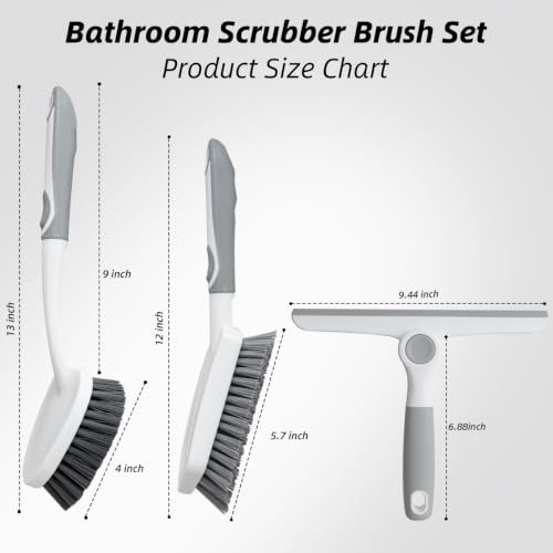3 Pack Scrub Brush Set with Grout Brush (3 Count)
