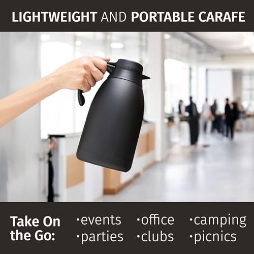 68 Oz Stainless Steel Black Thermal Coffee Carafe