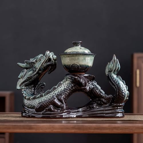 Ceramic Teapot with Infuser Semi Automatic Tea Set Magic Teapot with 8 cups Gradient Color