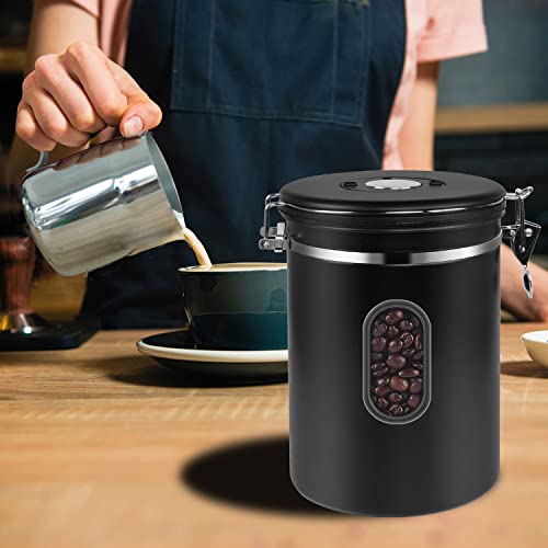 2800ML Coffee Canister with Date Tracker&Transparent Window