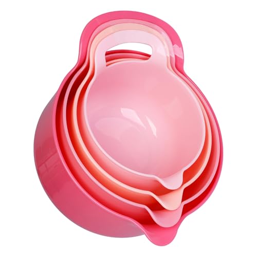4 Pack Nesting Mixing Bowl with Pour Spout and Handle