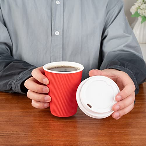 Coffee Cups 500 Pack of 12 oz Ripple Wall Insulated Coffee Cups Non (500 Count)
