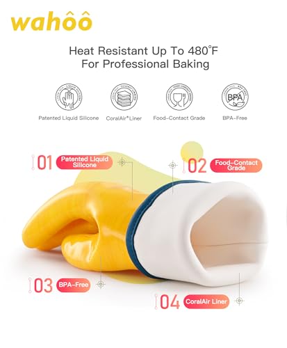 wahoo 12 Inch Liquid Silicone Oven Mitts