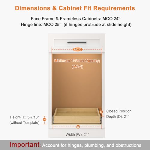 Pull Out Drawers for Cabinets Birch Wood