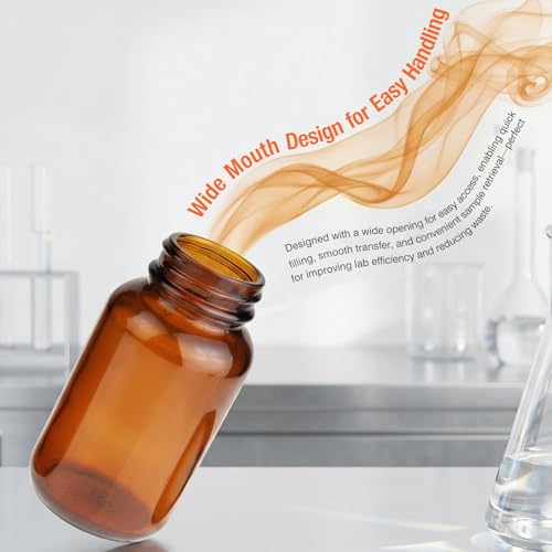 24 Pack Amber Glass Wide Mouth Packer Bottle (24 Count)