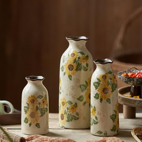 Autumn Vintage Ceramic Vase Set of 3 for Decor Home (3 Count)