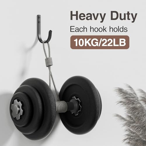 20 Pack Door Hooks for Coat and Towel Black