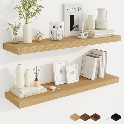 40 Inch Oak Floating Shelves (2 Count)