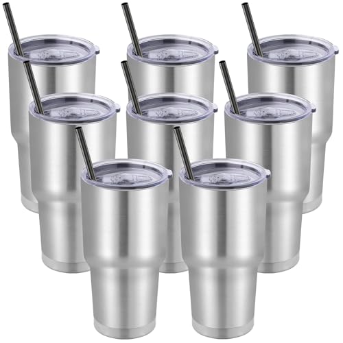 30oz Tumbler Bulk with Lid and Straw (8 Count)