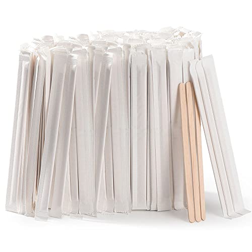 500pcs Individually Wrapped Coffee Stirrers Wood