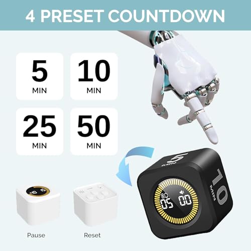 2 Pack KADAMS Pomodoro Cube Timer Productivity Visual Timer (2 Count)