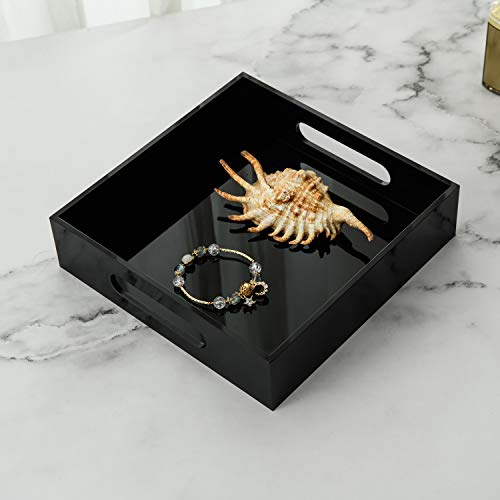 Black Sturdy Acrylic Tray with Handles