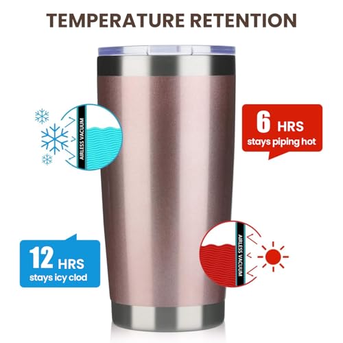 20oz Tumbler 12 Pack Double Wall Vacuum Insulated Travel Mug Bulk (12 Count)