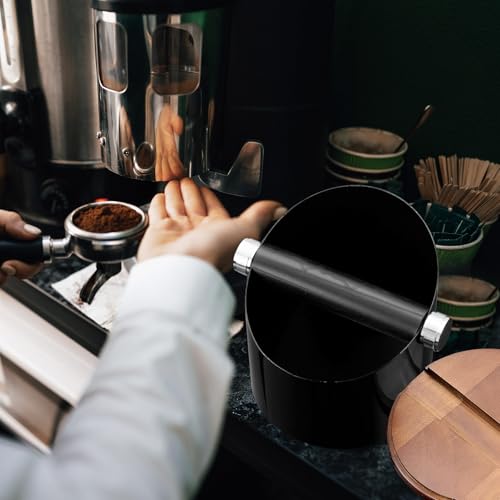 Espresso Knock Box with Walnut Lid for Coffee Grounds
