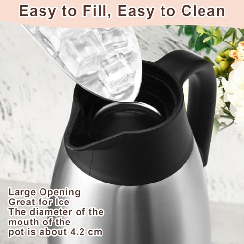 2 Pcs Thermal Coffee Carafe Insulated Stainless Steel Coffee Carafe for Hot Liquid Vacuum Thermal Pot Creamer Pitcher Dispenser with Brushes Keeping Hot Water Milk (4 Count)