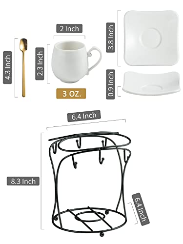 Espresso Cups with Saucers Set (6 Count)