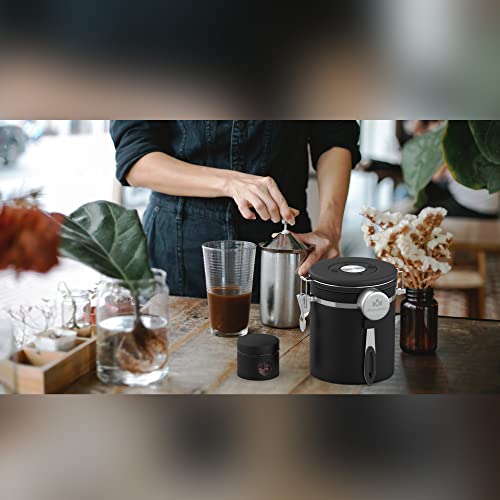 Coffee canister set for ground coffee with Date Tracker
