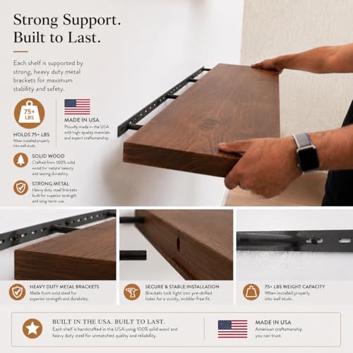 URBANDI Rustic Floating Shelves (2 Count)