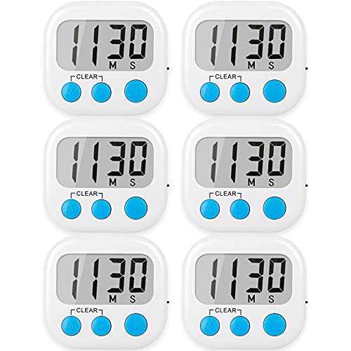 Digital Kitchen Timers for Cooking (6 Count)