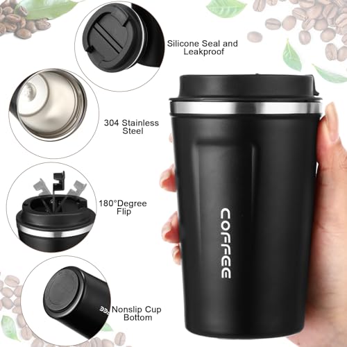 6 Pack Travel Coffee Mugs 12oz Insulated (6 Count)