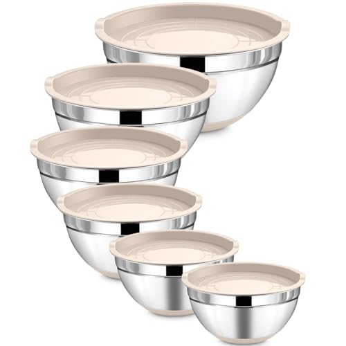 6 Piece Mixing Bowls Set with Airtight Lids (12 Count)