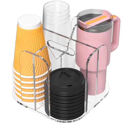 4 Compartment Countertop Cup Dispenser