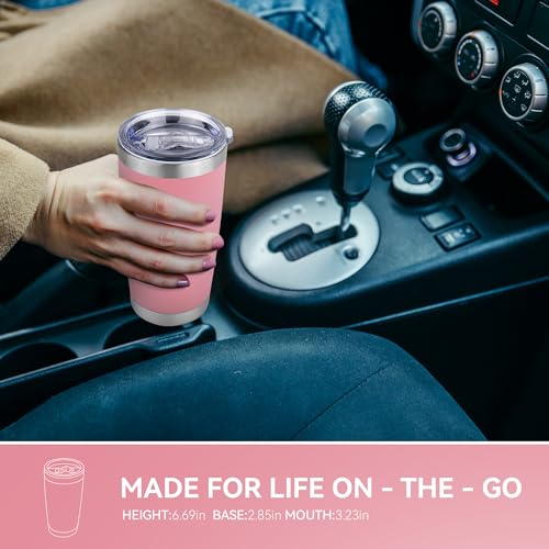 20 oz Tumbler Stainless Steel Tumblers Bulk with Lid Double Wall Insulated Coffee Tumbler Cups for Hot & Cold Drinks Powder Coated Travel Coffee Tumbler Mug Metal (6 Count)