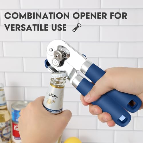 Manual Can Opener Hand Held with Magnet for Home Kitchen