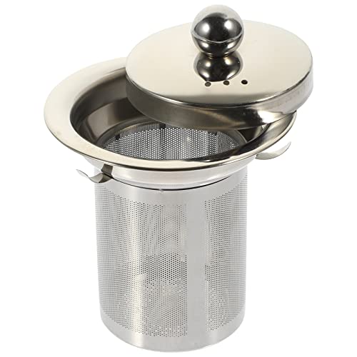 Stainless Steel Tea Strainer with Lid Large Loose Leaf Tea Infuser Replacement for Teapots Cups and Pitchers Easy to Clean Mesh Filter 4X3.3 Inch