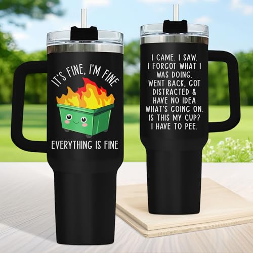 Dumpster Fire This Little 40 oz Tumbler with Handle