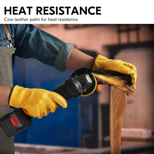 Unlined Full Leather Work Gloves (3 Count)