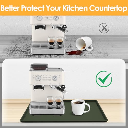 Silicone Coffee Maker Mat with Lip for Countertops