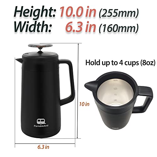 34oz Double Vacuum Insulation Large Silicone French Press Coffee Maker