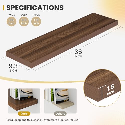36 Inch Floating Shelves (2 Count)