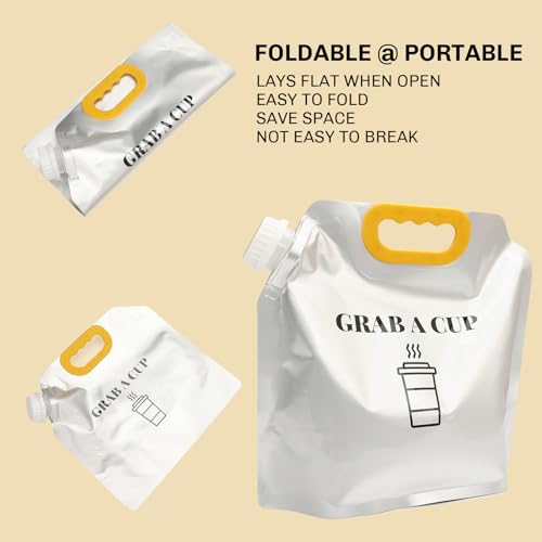 10 Pack Disposable Coffee Dispensers with Handle Coffee Box Cold Hot Beverage Dispenser COFFEE Carrier with Handle Take Out Camping Water Storage Containers Water Bag for Hiking (10 Count)