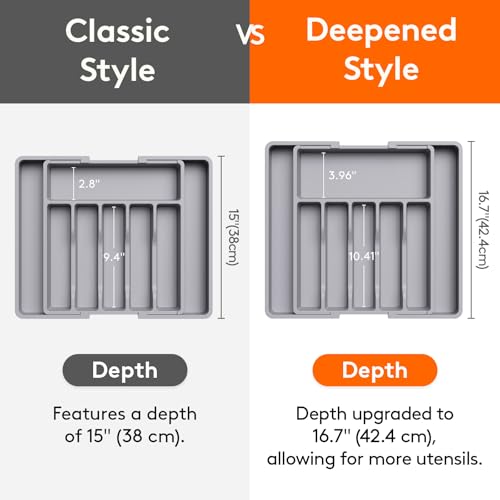 Extra Large Silverware Drawer Organizer
