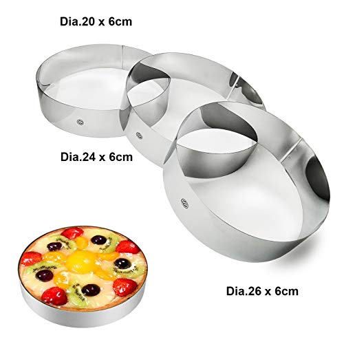 NewlineNY Stainless Steel Cake Mousse Rings for creating Round Appetizers