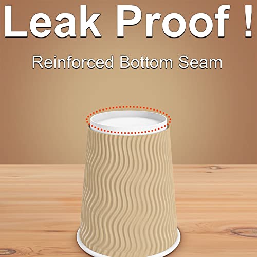 Hot Paper Cups_12 oz Disposable Insulated Corrugated Sleeve Ripple Wall Paper Cup 100 pcs