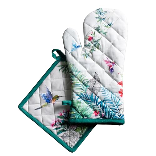 100% Cotton Oven Mitt & Pot Holder Set