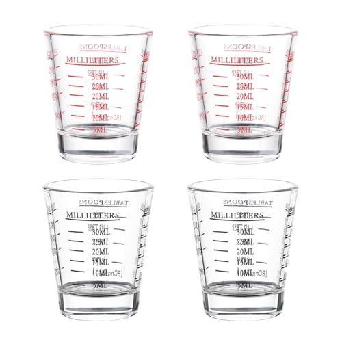 Shot Glasses Measuring cup Espresso Shot Glass Liquid Heavy Glass Wine Glass 26 (4 Count)