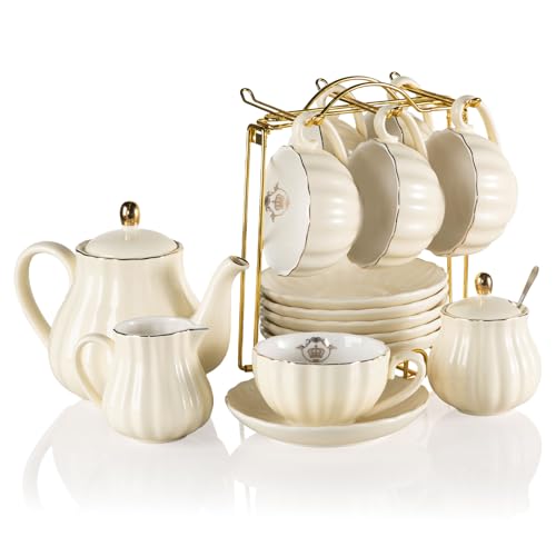 Sweejar Porcelain Tea Sets British Royal Series (22 Count)