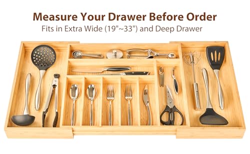 Extra Large Expandable Kitchen Siverware Utensils Drawer Organizer