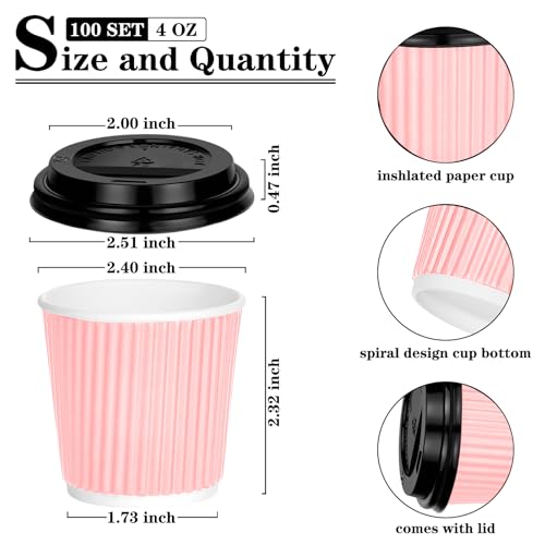 4 oz Espresso Cups with Lids (100 Count)