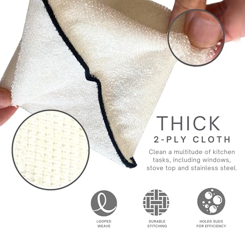 Dishcloths Kitchen Dishrag Cleaning Scrub Reusable 6pk 6x7in (6 Count)
