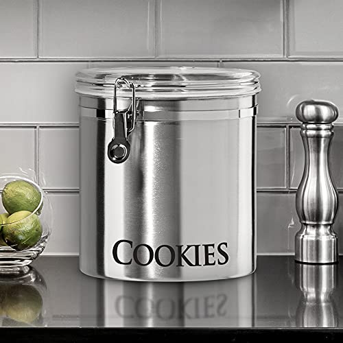 Jumbo 8" Stainless Steel Cookies Clamp Canister