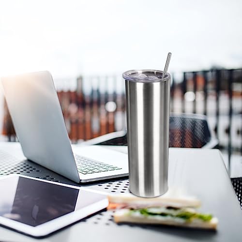 20 oz Skinny Tumblers with Lid and Straw (8 Count)