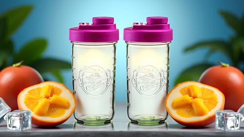 Mason Jar Drinking Cup Pint and Half Drinking Lid and Azure 24oz Jar