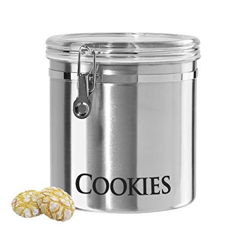 Jumbo 8" Stainless Steel Cookies Clamp Canister