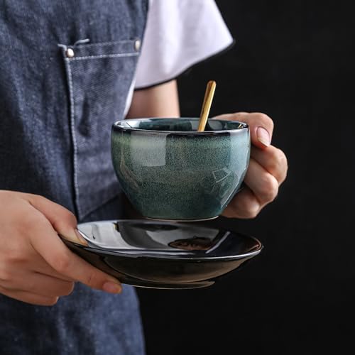 Porcelain Coffee Cup with Saucer Spoon