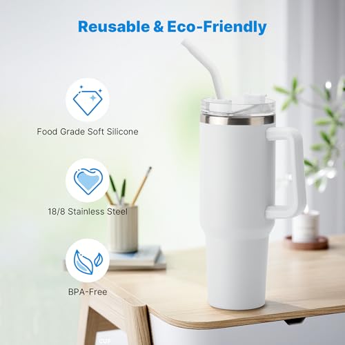 Repeatable Metal Straw with Silicone Tips for 30 oz Stanley Tumbler